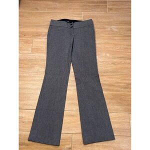 Ann Taylor LOFT Marisa Boot Cut Pants Gray Micro Pattern Dress Slacks Womens 8